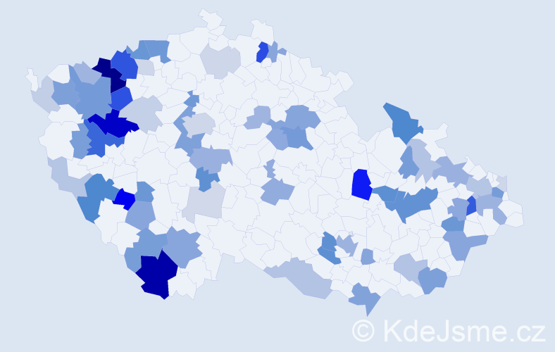 Příjmení: 'Ondrejka', počet výskytů 198 v celé ČR