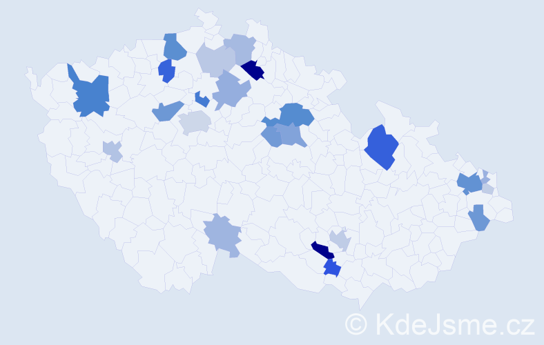 Příjmení: 'Szalay', počet výskytů 71 v celé ČR