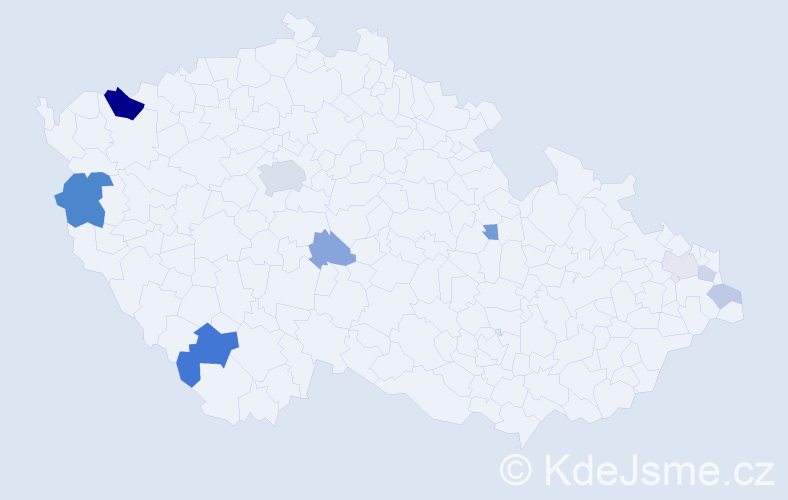 Příjmení: 'Szarková', počet výskytů 21 v celé ČR