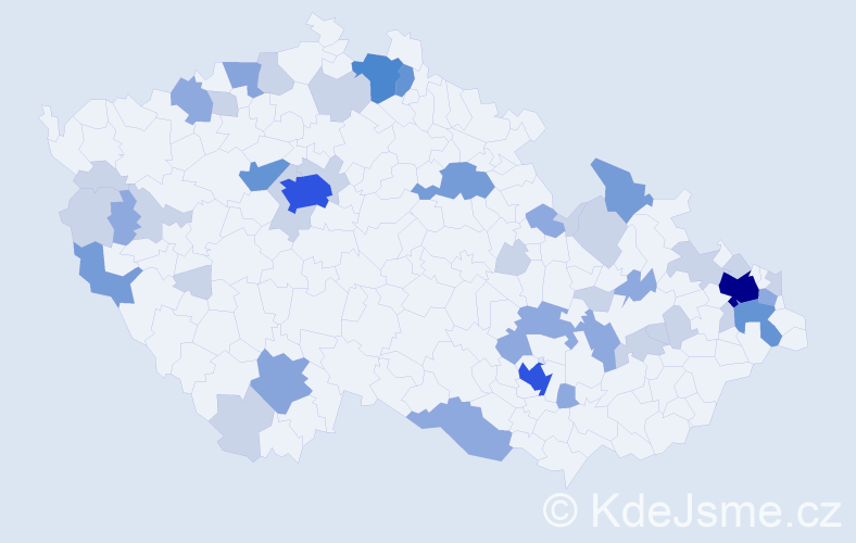 Příjmení: 'Čižmár', počet výskytů 109 v celé ČR