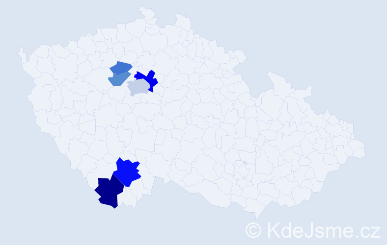 Příjmení: 'Hoďánková', počet výskytů 15 v celé ČR