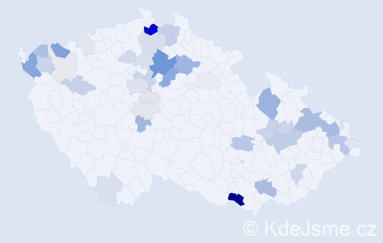 Příjmení: 'Aust', počet výskytů 147 v celé ČR