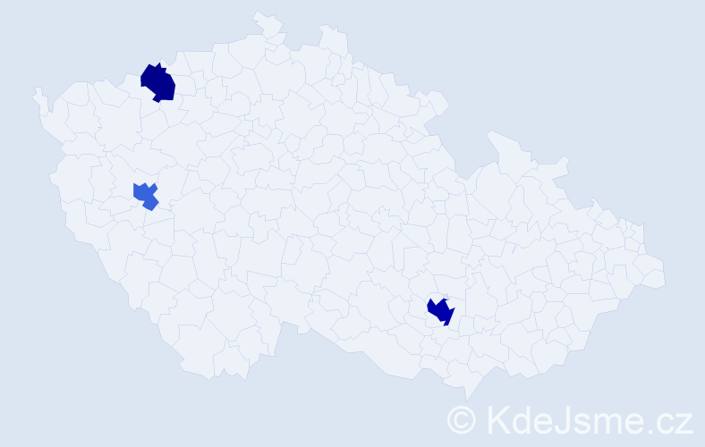 Příjmení: 'Brack', počet výskytů 5 v celé ČR