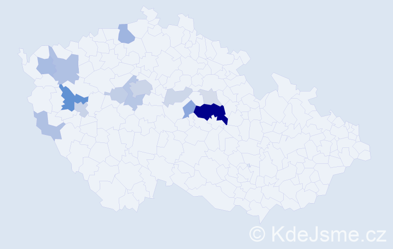 Příjmení: 'Kumpera', počet výskytů 44 v celé ČR