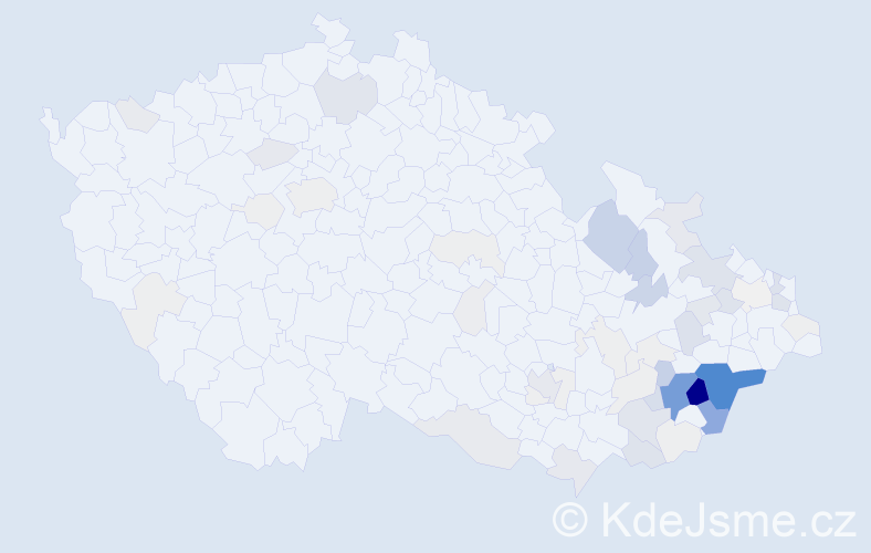 Příjmení: 'Gargulák', počet výskytů 272 v celé ČR