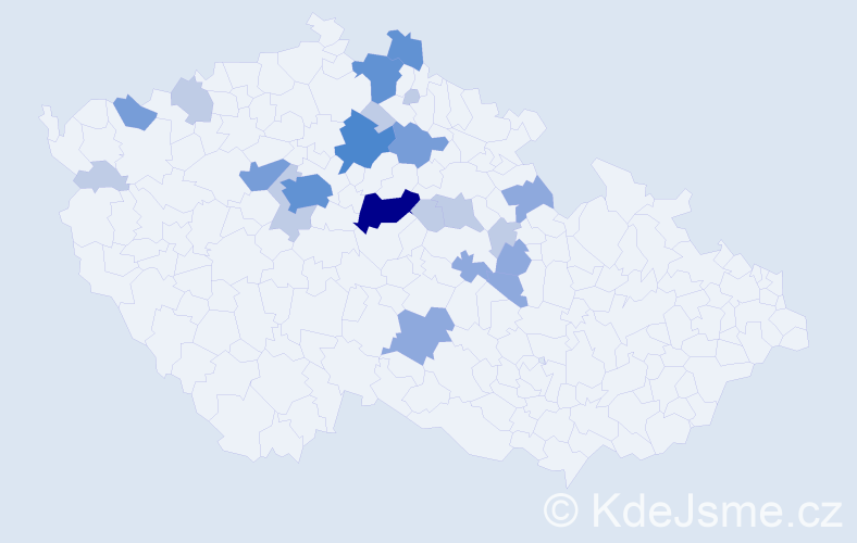 Příjmení: 'Konývka', počet výskytů 54 v celé ČR