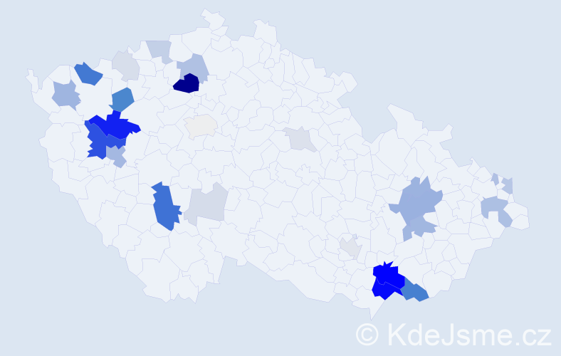 Příjmení: 'Kršová', počet výskytů 94 v celé ČR