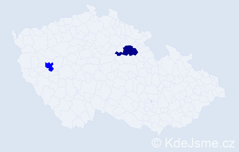 Příjmení: 'Čecha', počet výskytů 3 v celé ČR