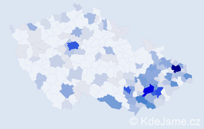 Příjmení: 'Gazdová', počet výskytů 499 v celé ČR