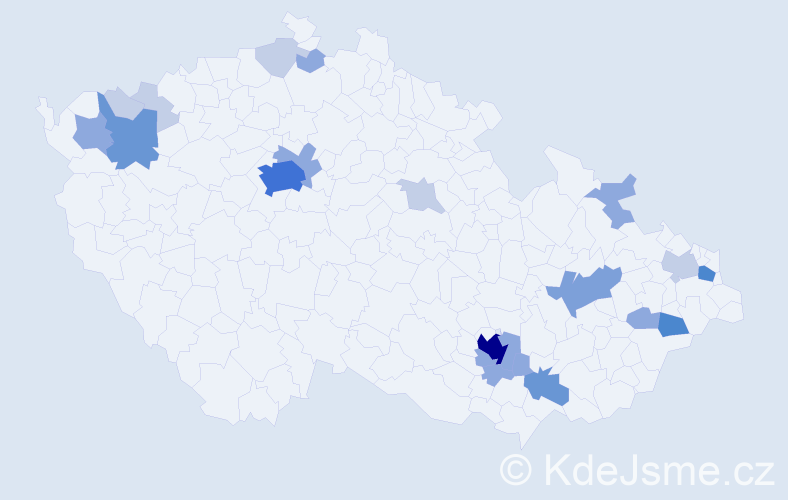 Příjmení: 'Farmačka', počet výskytů 59 v celé ČR