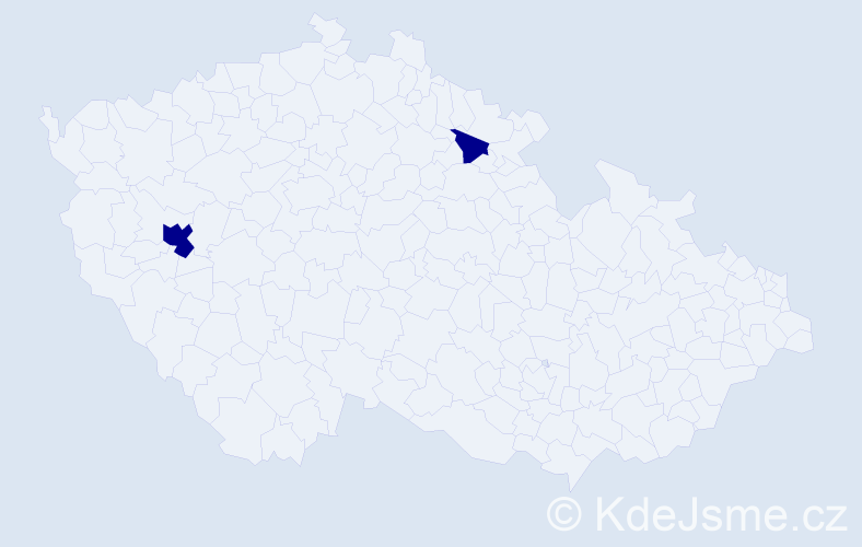 Příjmení: 'Hrytsyna', počet výskytů 2 v celé ČR