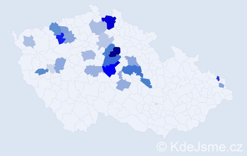 Příjmení: 'Římková', počet výskytů 59 v celé ČR