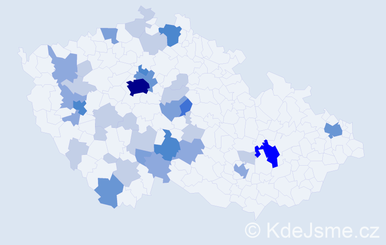 Příjmení: 'Bruner', počet výskytů 94 v celé ČR