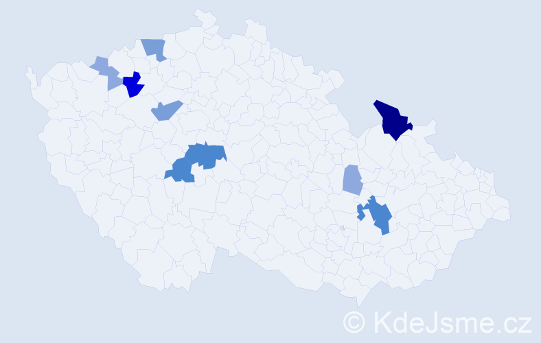 Příjmení: 'Raif', počet výskytů 28 v celé ČR
