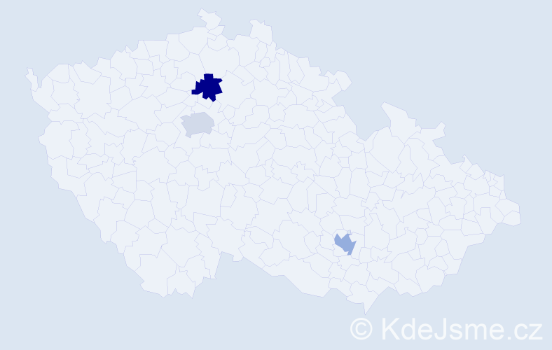 Příjmení: 'Kropyvnytskyy', počet výskytů 3 v celé ČR