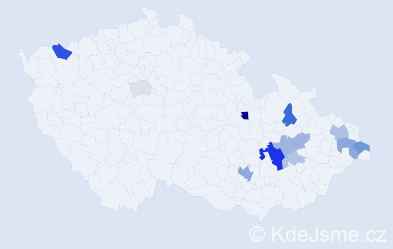 Příjmení: 'Balcaříková', počet výskytů 29 v celé ČR