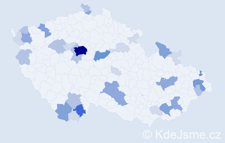 Příjmení: 'Koiš', počet výskytů 101 v celé ČR