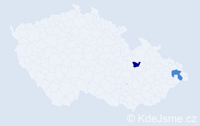 Příjmení: 'Nagyváthy', počet výskytů 6 v celé ČR