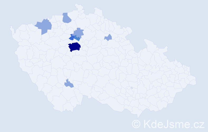 Příjmení: 'Humhej', počet výskytů 24 v celé ČR