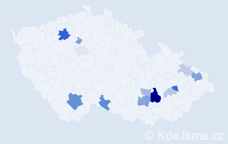 Příjmení: 'Kotisa', počet výskytů 36 v celé ČR