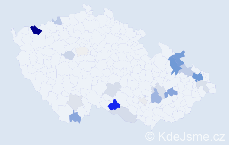 Příjmení: 'Zonek', počet výskytů 51 v celé ČR