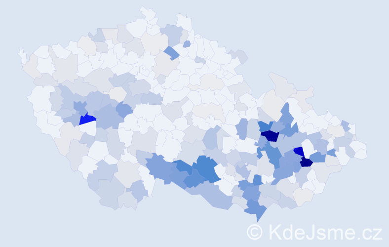 Příjmení: 'Dolák', počet výskytů 615 v celé ČR