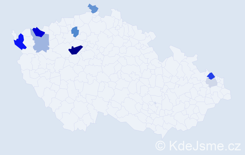Příjmení: 'Nyš', počet výskytů 18 v celé ČR