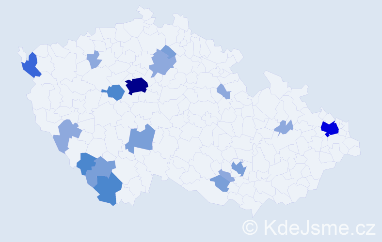 Příjmení: 'Jankulár', počet výskytů 42 v celé ČR