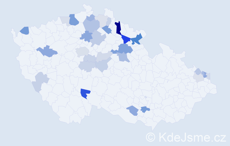 Příjmení: 'Višňáková', počet výskytů 70 v celé ČR