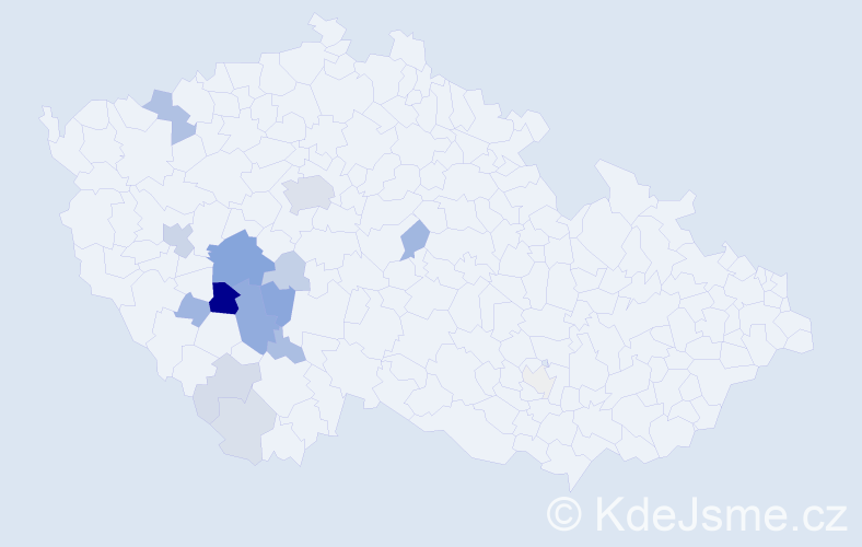 Příjmení: 'Kumhera', počet výskytů 52 v celé ČR