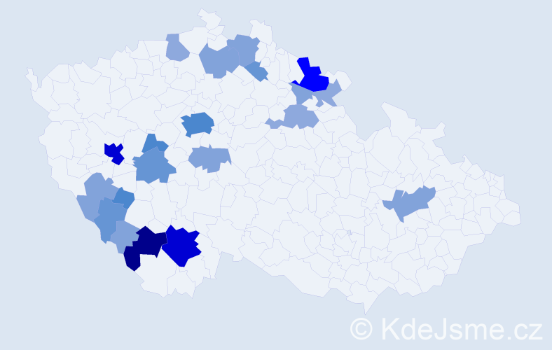 Příjmení: 'Lád', počet výskytů 66 v celé ČR