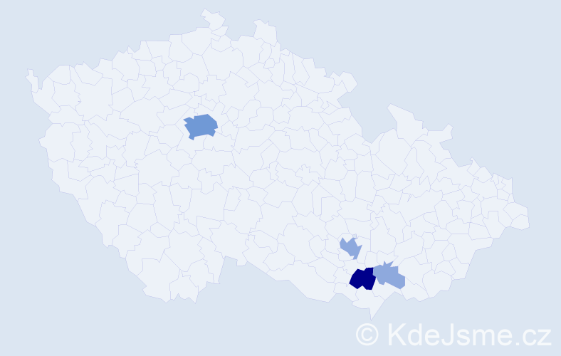 Příjmení: 'Vystoupil', počet výskytů 10 v celé ČR