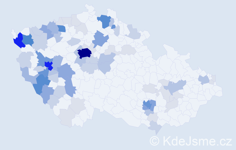 Příjmení: 'Vozka', počet výskytů 255 v celé ČR