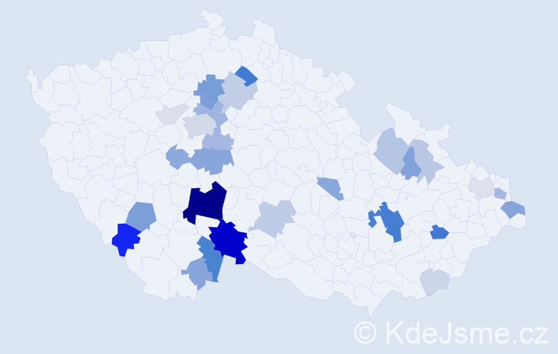 Příjmení: 'Pán', počet výskytů 94 v celé ČR