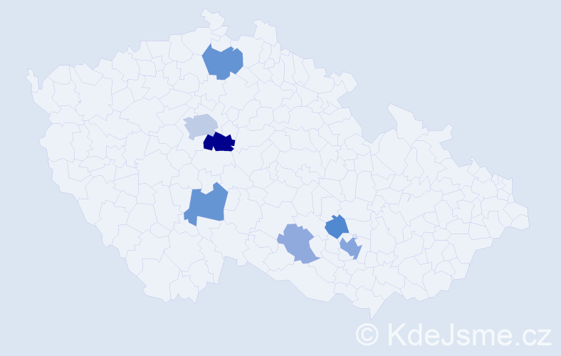 Příjmení: 'Viewegh', počet výskytů 19 v celé ČR