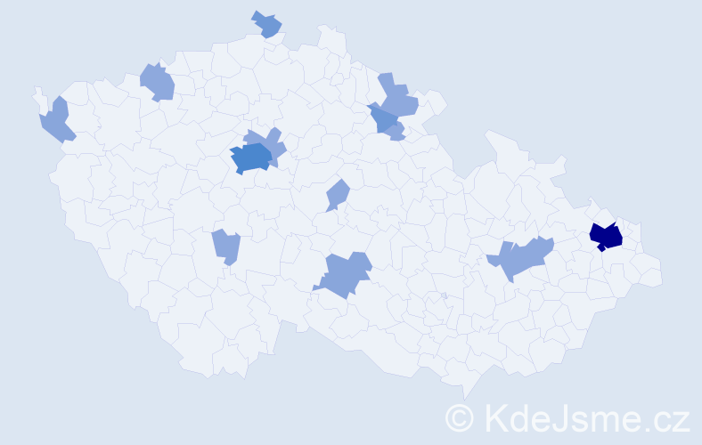 Příjmení: 'Skurčáková', počet výskytů 30 v celé ČR