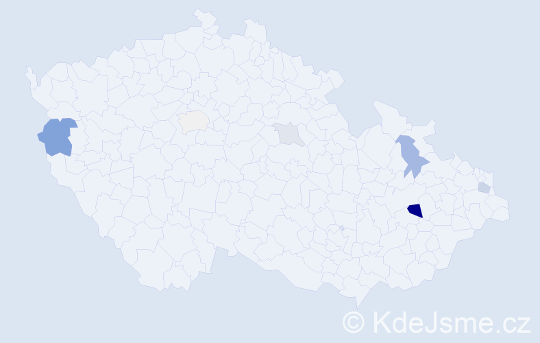Příjmení: 'Ąoąová', počet výskytů 14 v celé ČR