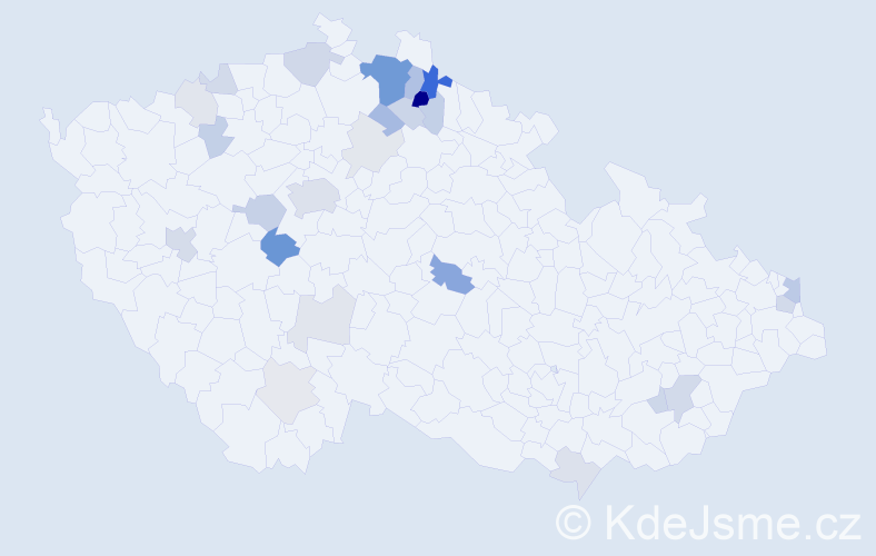 Příjmení: 'Kujanová', počet výskytů 69 v celé ČR