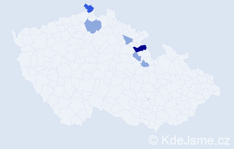 Příjmení: 'Luštinová', počet výskytů 12 v celé ČR