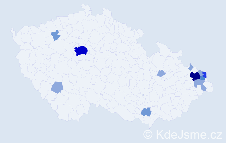 Příjmení: 'Blachová', počet výskytů 40 v celé ČR