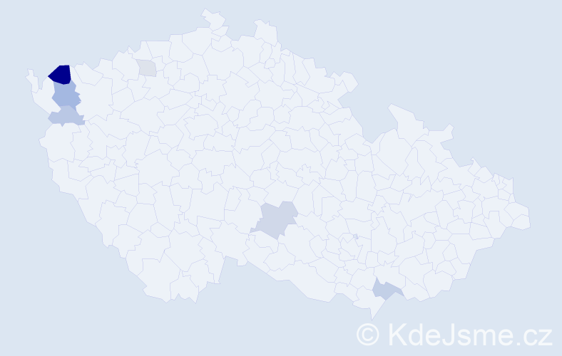 Příjmení: 'Wnek', počet výskytů 15 v celé ČR