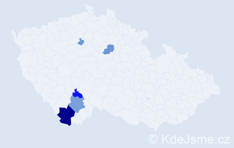 Příjmení: 'Kibus', počet výskytů 10 v celé ČR
