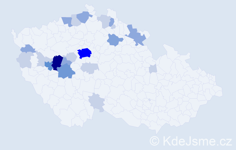 Příjmení: 'Vainerová', počet výskytů 56 v celé ČR
