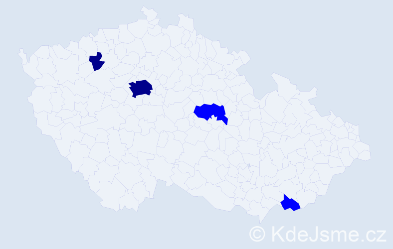 Příjmení: '"O'neill"', počet výskytů 6 v celé ČR