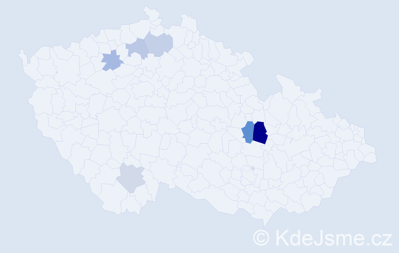 Příjmení: 'Dandašová', počet výskytů 10 v celé ČR