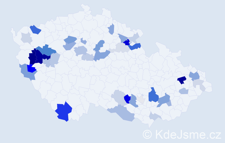 Příjmení: 'Adamovičová', počet výskytů 98 v celé ČR