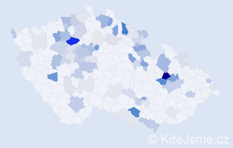 Příjmení: 'Ničová', počet výskytů 208 v celé ČR