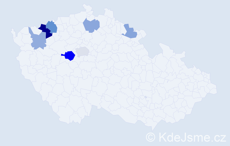 Příjmení: 'Krak', počet výskytů 13 v celé ČR