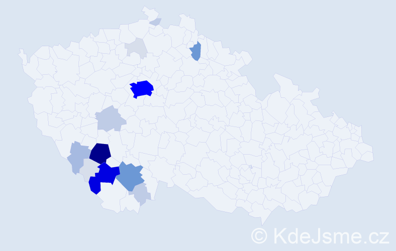 Příjmení: 'Kahudová', počet výskytů 78 v celé ČR