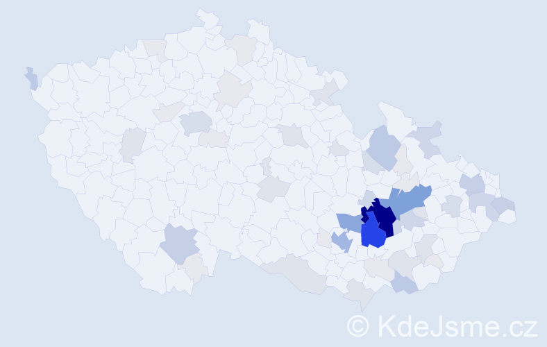 Příjmení: 'Crhonková', počet výskytů 219 v celé ČR